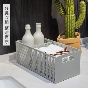 Plastic Storage Baskets Rectangle Cream Color No Lid Desktop Storage Box Kitchen Fruit Vegetable Organizer - Product Image 2