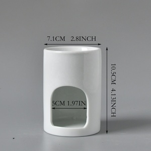 Bruciatore di Oli Essenziali in Ceramica Minimalista Moderno, Diffusore di Fragranze Cilindrico, Scaldacera in Porcellana per Aromaterapia e Arredamento Casa - Product Image 2
