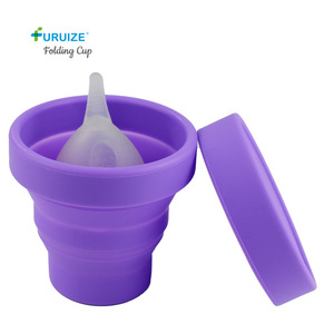 Furuize OEM/ODM, <span class=keywords><strong>Copa</strong></span> <span class=keywords><strong>Menstrual</strong></span> de Silicona 100% Reutilizable y Plegable, Esterilizador para Lavar Copas Menstruales, Marca Privada - Product Image 2
