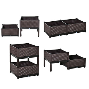 VERTAK 2-Piece Elevated <b>Planter</b> Box Set PP Material <b>Raised</b> Garden Bed with Drainage Holes for Balcony Patio Gardening - Product Image 4