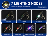 Mini lampe torche LED USB-C EDC avec coque ABS - Étanche, lampe de camping en plein air