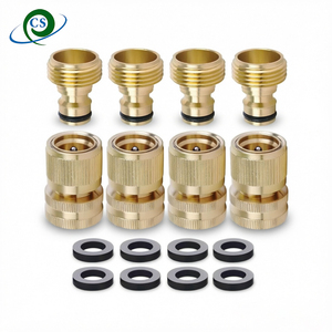 Kit de raccordement rapide pour tuyau d'arrosage en laiton massif de qualité <span class=keywords><strong>industrielle</strong></span> 3/4 pouce, anti-fuite, avec raccords mâle et femelle pour usage agricole et en <span class=keywords><strong>serre</strong></span> - Product Image 2