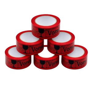 Red Fragile Warning Printed BOPP Packing Tape 48mm 100m 2MIL Do Not Drop Adhesive Carton Sealing Tape Wholesale OEM Custom Print - Product Image 1