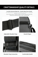 Tas Selempang Pria Bahan Nilon Anti Air dengan Banyak Kompartemen dan Tali Satu Bahu, Desain Geometris