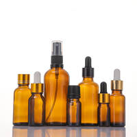 Usine directe 5ml 10ml 15ml 20ml 30ml 50ml 100ml flacon compte-gouttes en verre d'huile essentielle ambre impression de logo personnalisé