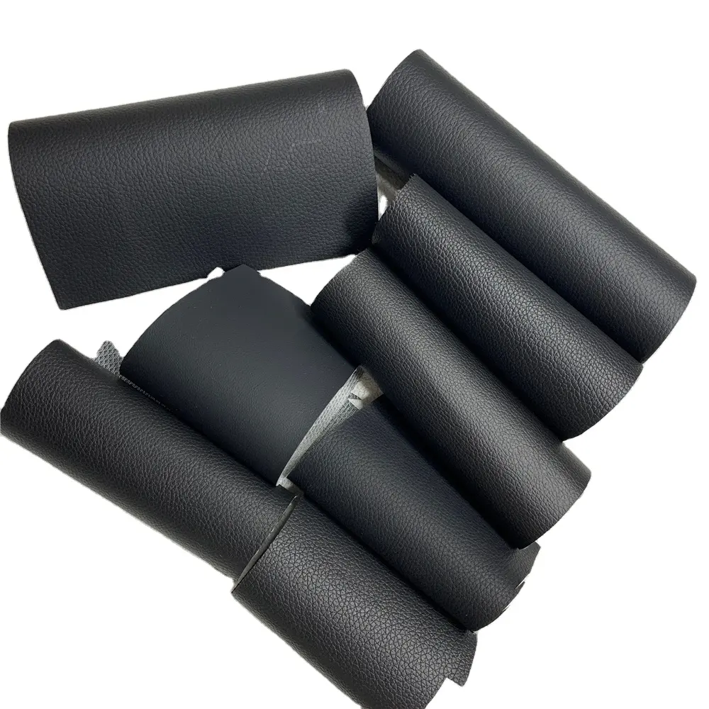 Cuero sintético de pvc negro para tapicería de asiento de coche, tela de malla de respaldo, barato, 0,3mm, 0,4mm, 0,5mm