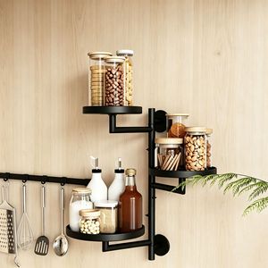 <b>Wall</b> <b>Mounted</b> Iron <b>Plant</b> Stand 3 Tier Round Rotating Flower Rack For Indoor Use - Product Image 1
