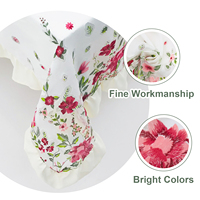 Nappes de table décoratives personnalisées en gros avec imprimé floral burnout pour salle à manger avec bordure à volants pour couverture de table