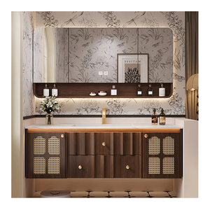 Tùy chỉnh sang trọng Top end made gỗ treo tường phòng tắm Vanity tủ - Product Image 4