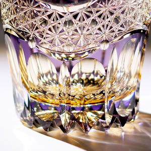 Hochwertiges Handgeblasenes Farbüberlagerungsglas im Altmodischen Stil 320ml Grün und Lila Klassisch für Whiskey, Wein & Wasser - Product Image 6