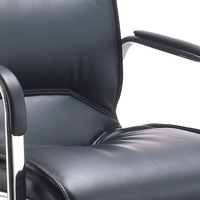 Chaise de bureau exécutive moderne en cuir PU avec base en métal, pivotante, réglable en hauteur, pour salle de conférence et de réception