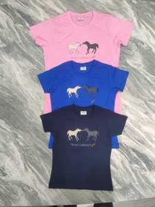 Camiseta de algodón estampada para niñas con parche de corazón, camiseta informal de manga corta para niños, ropa suave y cómoda para uso diario - Product Image 5