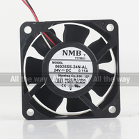 Ventilateur de refroidissement NMB 5V 12V 48V DC 24V 0.11A AC EC 6025 60X60X25MM 6CM à double roulement à billes, convertisseur de fréquence 3 fils 06025SS-24N-AL