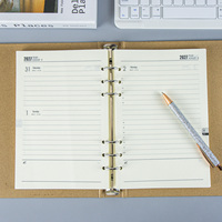 Recharges de calendrier A5 2027 – Planificateur mensuel, inserts pour classeur à 6 anneaux, feuilles mobiles lignées, bloc-notes pour agenda quotidien