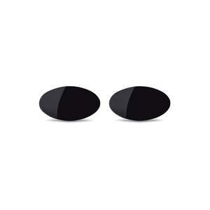 Fashion <b>Stud</b> <b>Earrings</b> 316L Stainless Steel PVD Gold Plating Sustainable Resistant <b>Black</b> Oval Design - Product Image 2