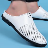 Chaussures à trous 2025 – Nouveauté été – Hommes – Bout fermé – Antidérapantes – Loisirs – Extérieur – Décontractées – À enfiler – Tige en PU artificiel – Doublure en similicuir