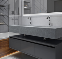 Meuble mural de salle de bain moderne de haute qualité avec évier et poignée, résistant aux rayures, pour intérieur, directement de l'usine