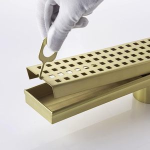 Gurberry.<span class=keywords><strong>com</strong></span> - Desagüe de Piso Rectangular para Baño de 16 Pulgadas, con Tapa Extraíble, Patas Ajustables, Filtro para Cabello, Acero Inoxidable SUS304 - Product Image 6