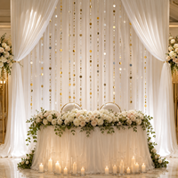 Chaîne de sequins ronds mélangés or et argent de 20 m par rouleau pour la décoration de fond de scène, de rideaux de porte, de mariages et d'anniversaires