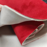 Tissu en daim rouge avec cuir synthétique éponge de 3mm pour housse de siège de toit de voiture