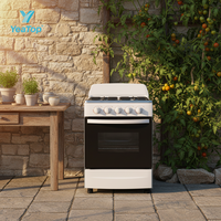 Cuisinière à gaz à 5 brûleurs écoénergétique avec four, cuisinière domestique robuste en acier inoxydable pour les grandes repas en famille
