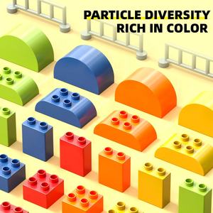 ชุดรูปแบบบล็อกก่อสร้างเม็ดเล็กๆแบบ DIY สำหรับเด็กชุดของเล่นสำหรับงานวิศวกรรมกองไฟอิฐก่อสร้างแบบจำลองพร้อมพรม - Product Image 3