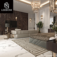 Lit simple moderne et léger de haute qualité Mobilier de chambre à coucher Tête de lit haute Lit king size de luxe double