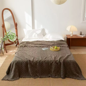 <strong>Pink</strong> Gray Beige Brown Green Woven 100% Cotton Towel Blankets-Home Use Bath Towel Quilt <strong>Throws</strong> - Product Image 1