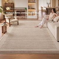 Tapis moderne minimaliste en fausse fourrure de cachemire couleur crème Wabi-sabi pour salon, table basse, chevet, grande surface