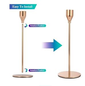 Ensemble de 6 bougeoirs dorés bougeoirs coniques décoratifs pour décoration intérieure, mariage, salle à manger, fête, anniversaire - Product Image 4