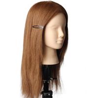 Nouvelle tête d'entraînement avec cheveux blonds, poupée professionnelle pour la coiffure, mannequin sans maquillage, visage doré, tête de mannequin