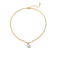 Collier pendentif ovale en zircon pour femme, en acier inoxydable, inaltérable, bijoux de mode pour le quotidien
