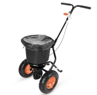 50 LB (23 KG) Diffusion Engrais Épandeur Walk-Behind Push Garden Seeder Engrais de jardin avec poignée d'entraînement