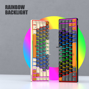 K68 Có Dây 68-Keys USB Bàn Phím RGB <span class=keywords><strong>Backlit</strong></span> Ba-Màu Sắc Tùy Chỉnh Chơi Game Bàn Phím Cơ Khí Cảm Thấy Chất Liệu Nhựa Cho Máy Tính Xách Tay - Product Image 3