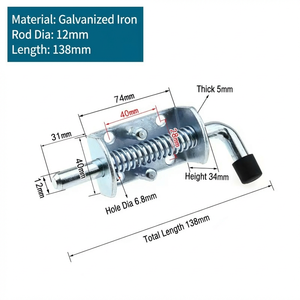 Loquet à ressort robuste en acier inoxydable de haute qualité pour porte de grange, ensemble de verrouillage à ressort pour remorque et camion - Product Image 5