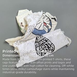 Trapos de Algodón de Alta Calidad, Blancos, Impresos, para Limpieza Industrial, Trapos de Limpieza Tejidos de 2 lb - Product Image 2