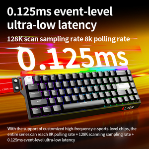 Teclado mecánico para juegos LDON 68pro, 8KHZ, luz de neón, interfaz USB con cable RGB, interruptor magnético, 68 teclas, 0,01 RT, nuevo modelo - Product Image 3