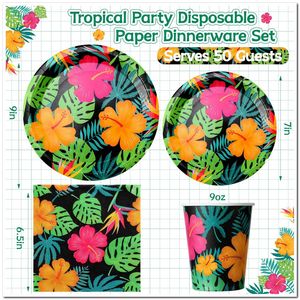 Set Decorazioni per Feste Hawaiane Tropical Nights a Prezzo di Fabbrica, Set Completo con Piatti e Tovaglioli per Compleanni dei Bambini - Product Image 2