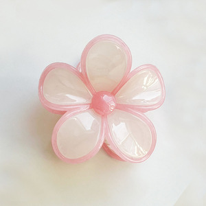 New Coming Women <b>Sweet</b> Jelly Colored Five-Petal <b>Flower</b> Hair Claw Popular Summer Plastic Hair Accessory Hair Claws - Product Image 5