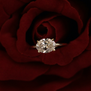 Anillo de Compromiso con Diamante Cultivado en Laboratorio, Corte Ovalado, Certificado por IGI, Oro 10K 14K 18K, Plata 925 935, Bañado en Rodio, para Aniversario o Fiesta - Product Image 1