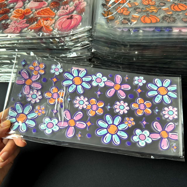 Custom High Quality Custom UV Dtf Cup Wrap Waterproof  Cartoon Uvdtf Transfer Decals for Libbey Glass Can