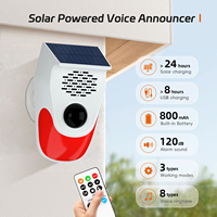 Détecteur de mouvement infrarouge PIR sans fil, étanche, en plastique, pour extérieur, avec annonce vocale, recharge solaire, pour la sécurité à domicile, garage, ferme, villa