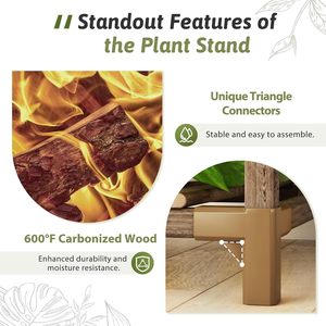 Support pour plantes en bambou, capacité <span class=keywords><strong>de</strong></span> 300 lb, étagère à plusieurs niveaux pour jardin intérieur et extérieur - Product Image 3