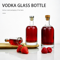 Bouteille en verre transparente de 500 ml et 1 L, bouteille en verre scellée pour liqueur, vin de fruits et spiritueux, plusieurs tailles