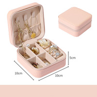 Portable Mini boîte de rangement de bijoux en cuir organisateur de voyage pour boucles d'oreilles collier anneau affichage élégant étui à bijoux organisateur