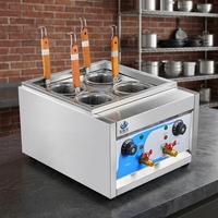 Cuiseur à nouilles électrique et à gaz commercial durable avec 4/6 brûleurs, machine à pâtes en acier inoxydable pour hôtels et restaurants
