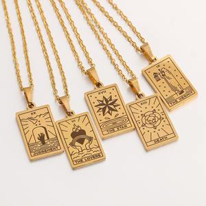 22ชิ้นทองสแตนเลสราศีไพ่ทาโรต์เครื่องประดับสร้อยคอสำหรับผู้หญิงสาวทำนาย<span class=keywords><strong>มา</strong></span>ยากลสร้อยคอโซ่เครื่องราง - Product Image 4