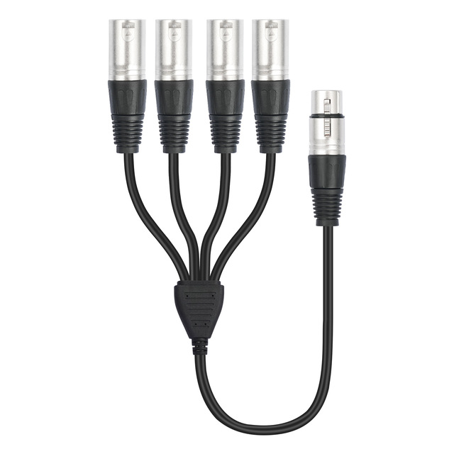 Cross-border in-stock new product microphone extension cable: 3-core balanced XLR male-to-four XLR male-to-four audio cable