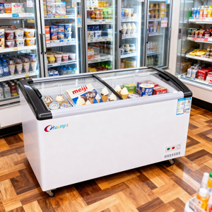 Mini coffre congélateur à deux portes, à économie d'énergie, avec refroidissement par air réglable, pour la présentation de sucettes glacées et de glaces, pour les magasins de proximité - Product Image 1