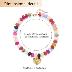 Collana Artigianale con Ciondolo a Cuore <span class=keywords><strong>in</strong></span> Perline di <span class=keywords><strong>Resina</strong></span> Acrilica Colorata, Gioiello alla Moda per Donne - Product Image 6